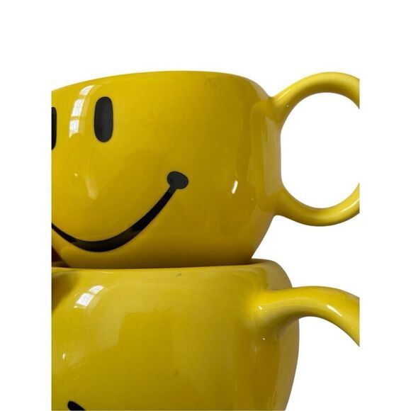 Set Of 4 Teleflora Smiley Face Mugs Planters Ice Cream Bowl Dishes Home Decor - Picture 6 of 12